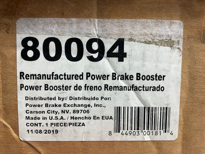 REMAN. Power Brake Exchange 80094 Brake Booster