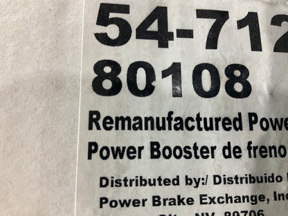 REMAN. Power Brake Exchange 80108 Brake Booster