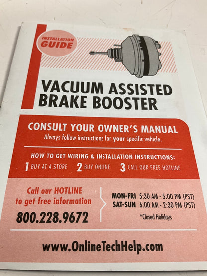 REMAN. Power Brake Exchange 81017 Brake Booster
