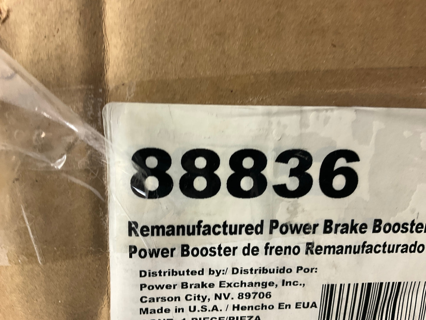 REMAN. Power Brake Exchange 88836 Brake Booster