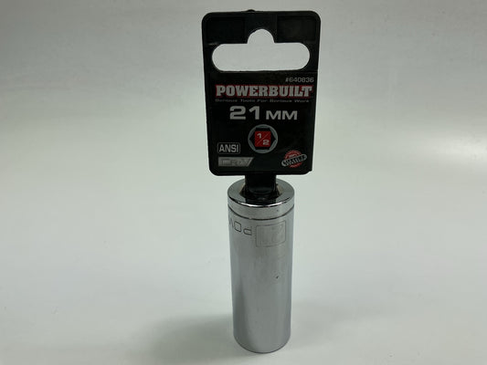 Powerbuilt 640836 1/2'' Drive 6 Pt. Metric Deep Well Socket 21mm