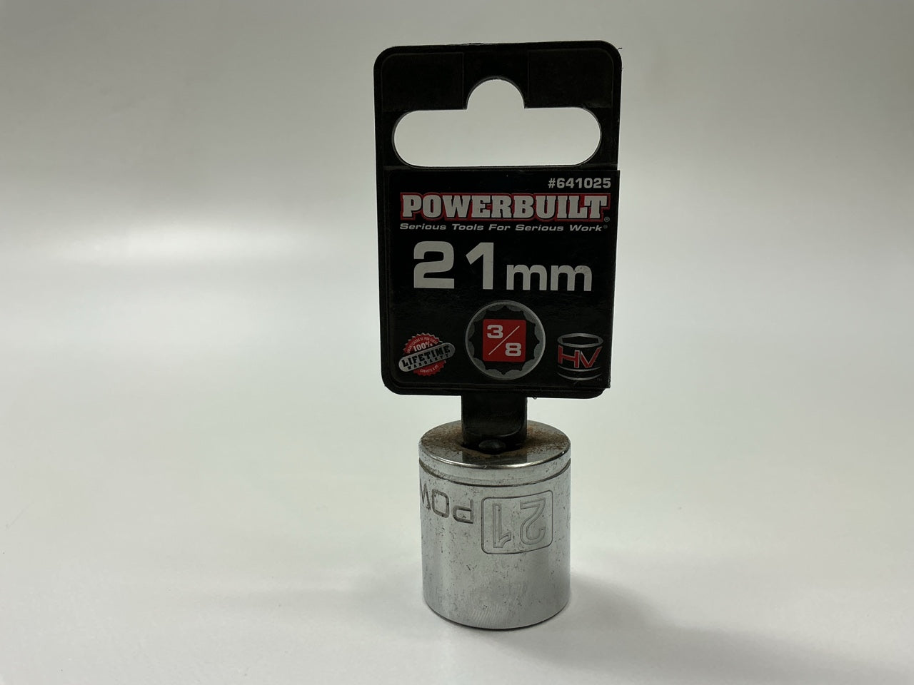 Powerbuilt 641025 3/8 Inch Drive, 21MM 12 Point Shallow Socket 21mm