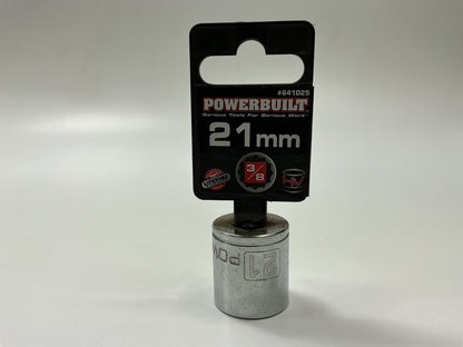 Powerbuilt 641025 3/8 Inch Drive, 21MM 12 Point Shallow Socket 21mm