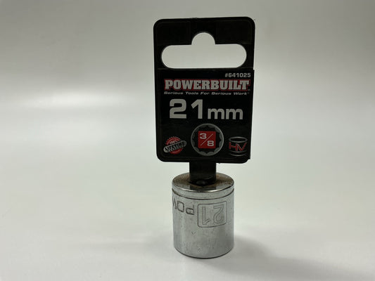 Powerbuilt 641025 3/8 Inch Drive, 21MM 12 Point Shallow Socket 21mm