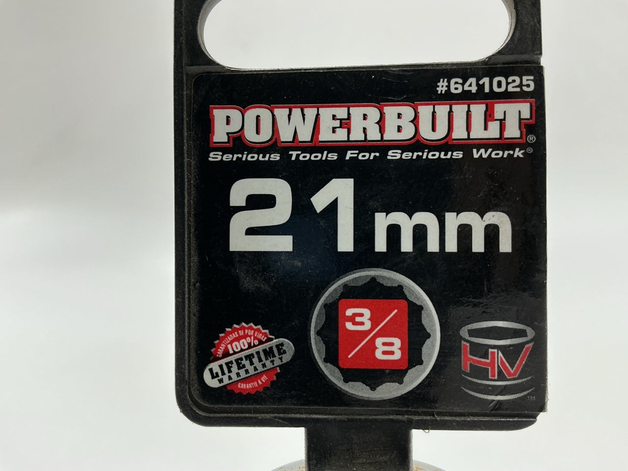 Powerbuilt 641025 3/8 Inch Drive, 21MM 12 Point Shallow Socket 21mm