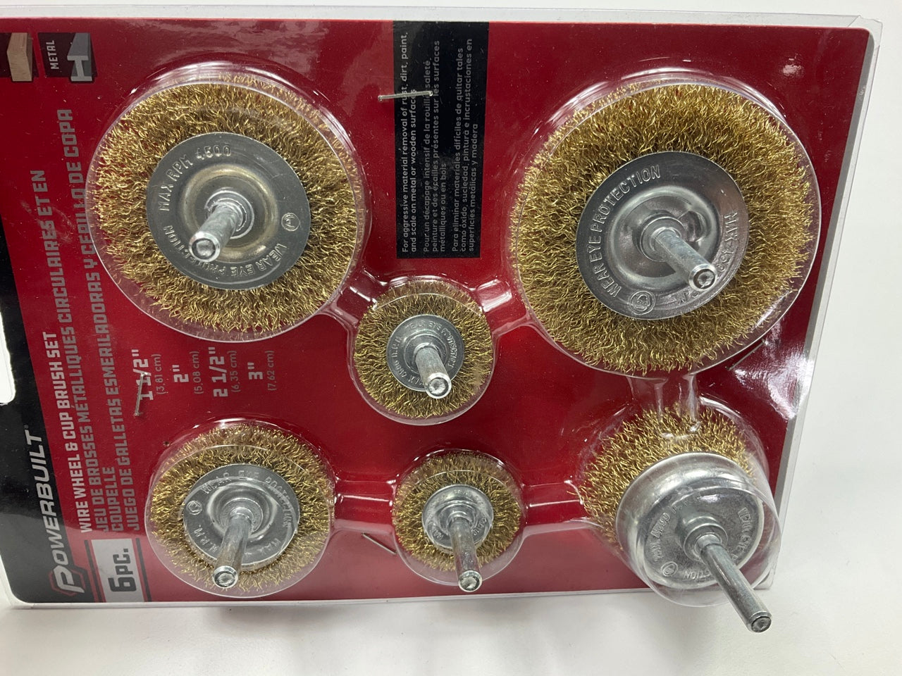 Powerbuilt 642485 6 Piece Wire Wheel Brush Set - Get Rid Of Rust & Clean Metal