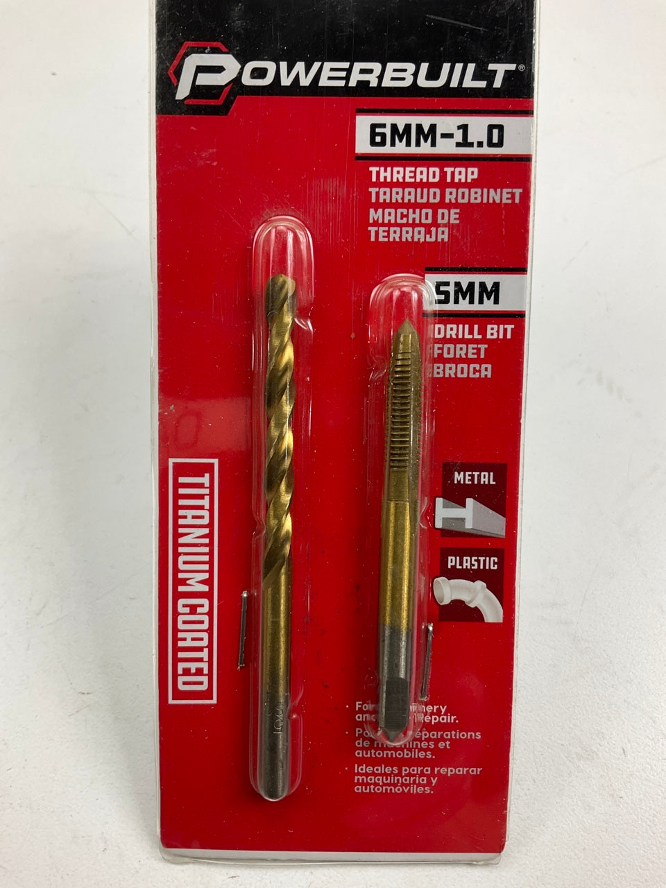 Powerbuilt 642489 6MM-1.0 Tap & 5.0Mm Drill Bit Set