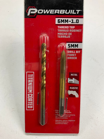 Powerbuilt 642489 6MM-1.0 Tap & 5.0Mm Drill Bit Set