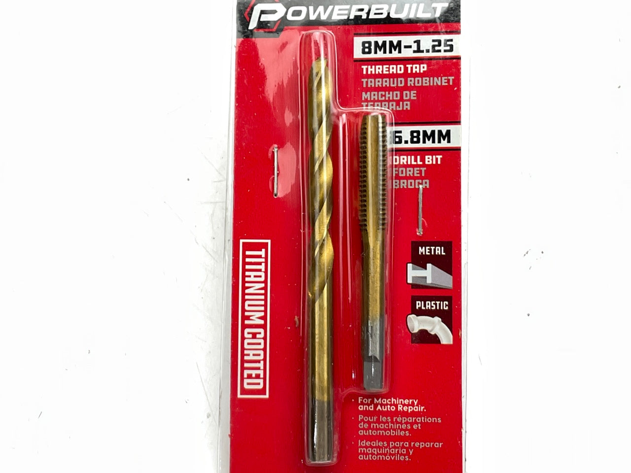Powerbuilt 642490 8mm-1.25 Tap & 6.8mm Drill Bit