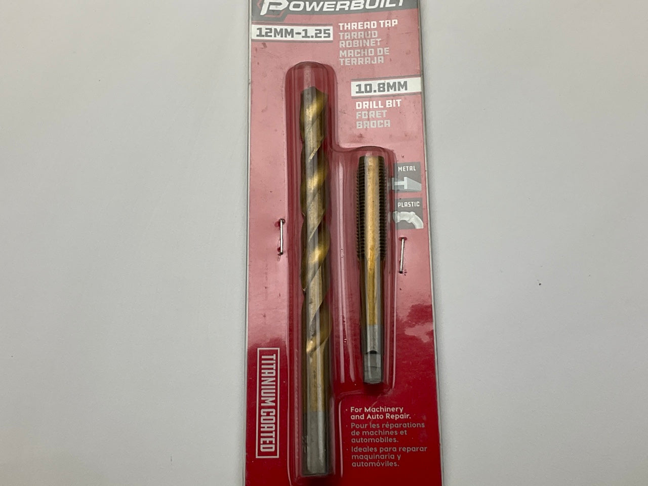 Powerbuilt 642492 12MM-1.25 Tap & 10.8MM Drill Bit Set