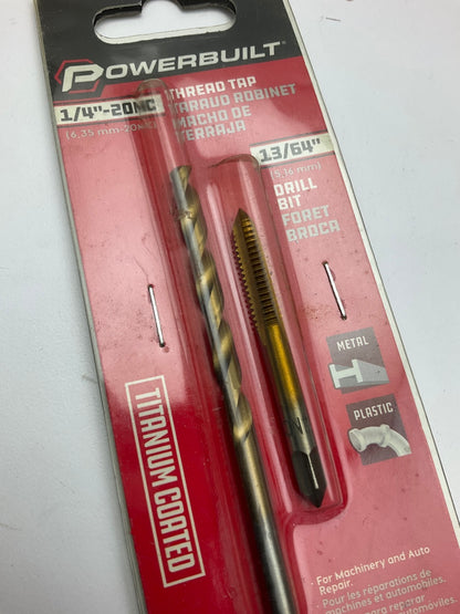 Powerbuilt 642493 1/4''-20Nc Tap & 13/64'' Drill Bit