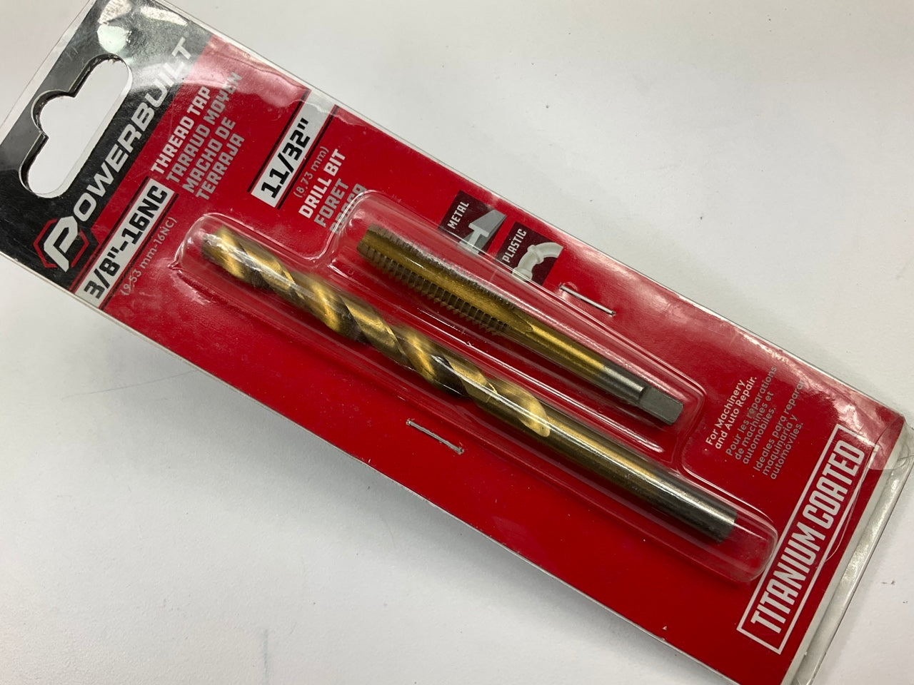 Powerbuilt 642494 3/8''-16Nc Tap & 11/32'' Drill Bit Set