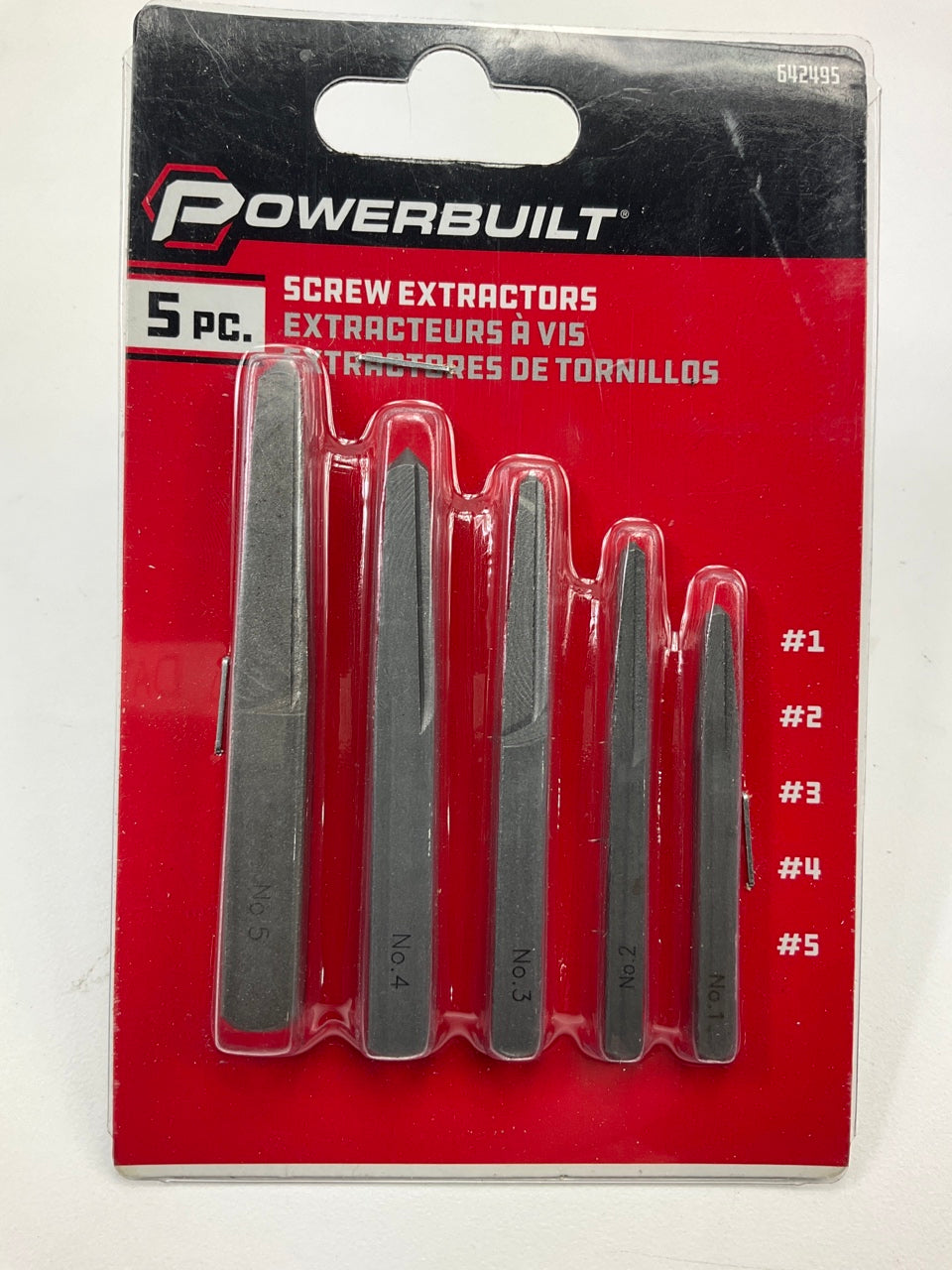 Powerbuilt 642495 5 Piece Screw Extractor Set