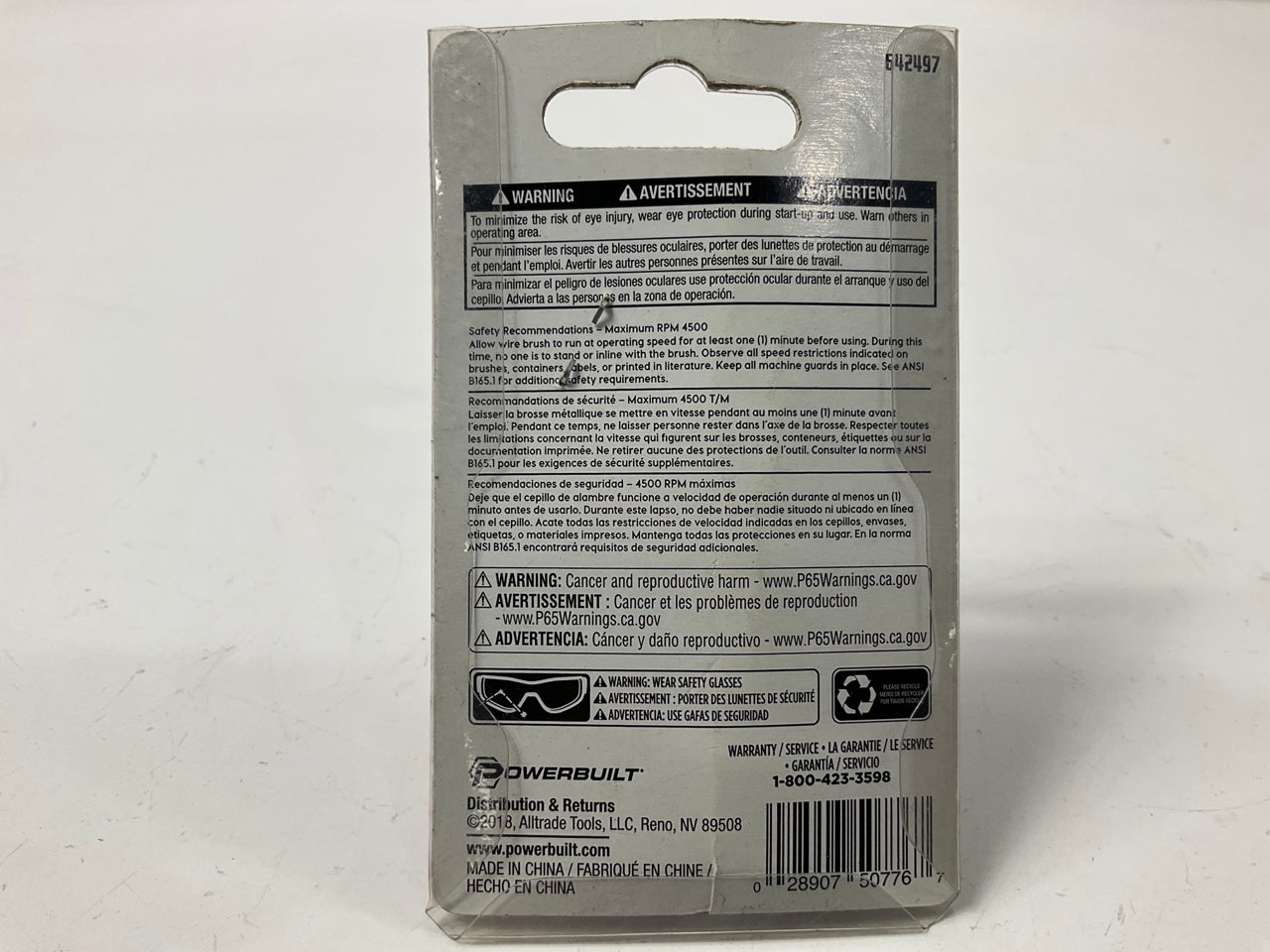 Powerbuilt 642497 1-1/2'' Coarse Crimped Wire Cup Brush For Rust, Paint Removal