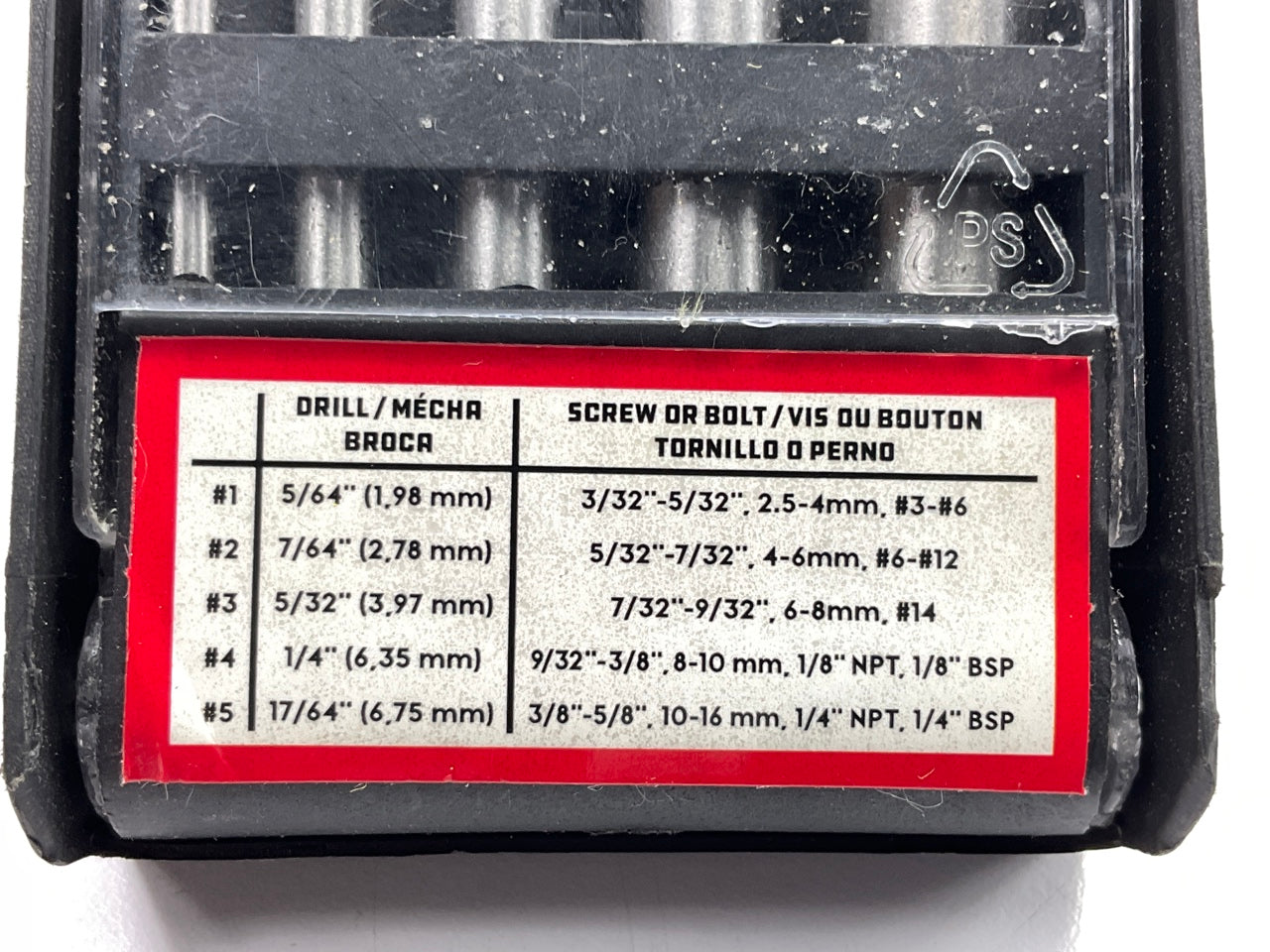 Powerbuilt 642513 5 Pc Spiral Flute Screw Extractor Set