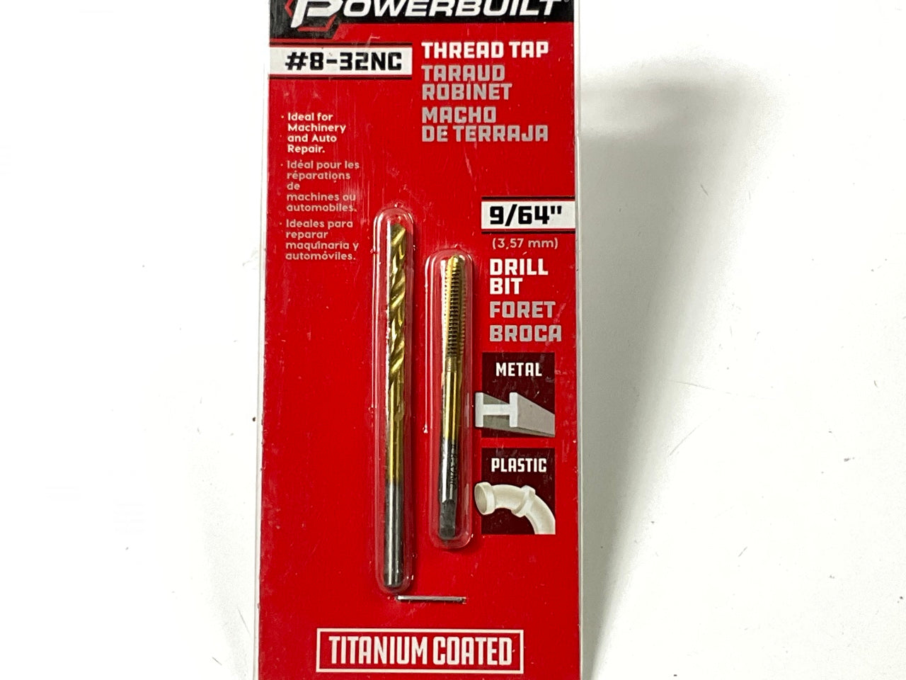 Powerbuilt 642605 8-32Nc Tap & 9/64'' Drill Bit Set