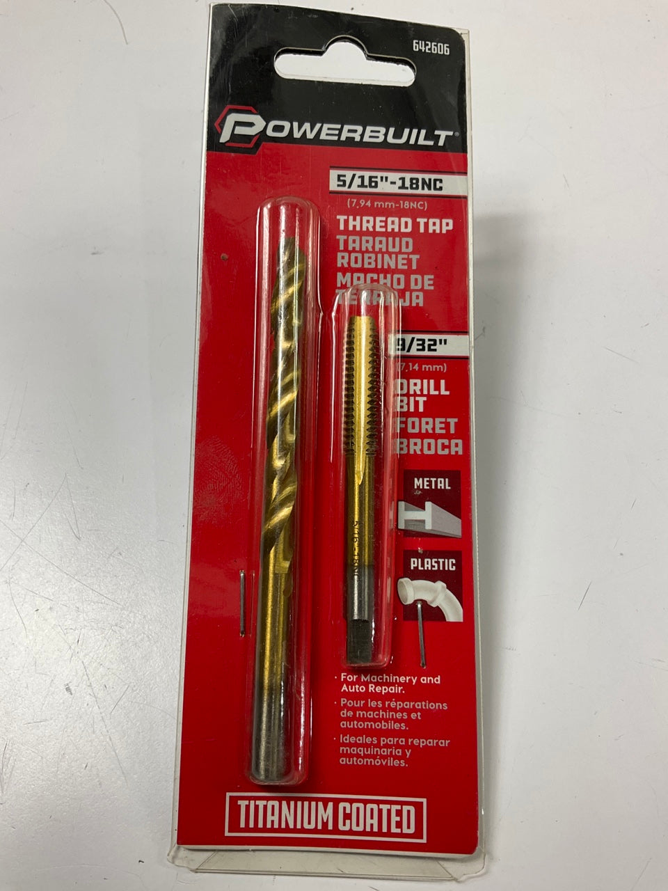Powerbuilt 642606 5/16''-18Nc Tap & 9/32'' Drill Bit Set