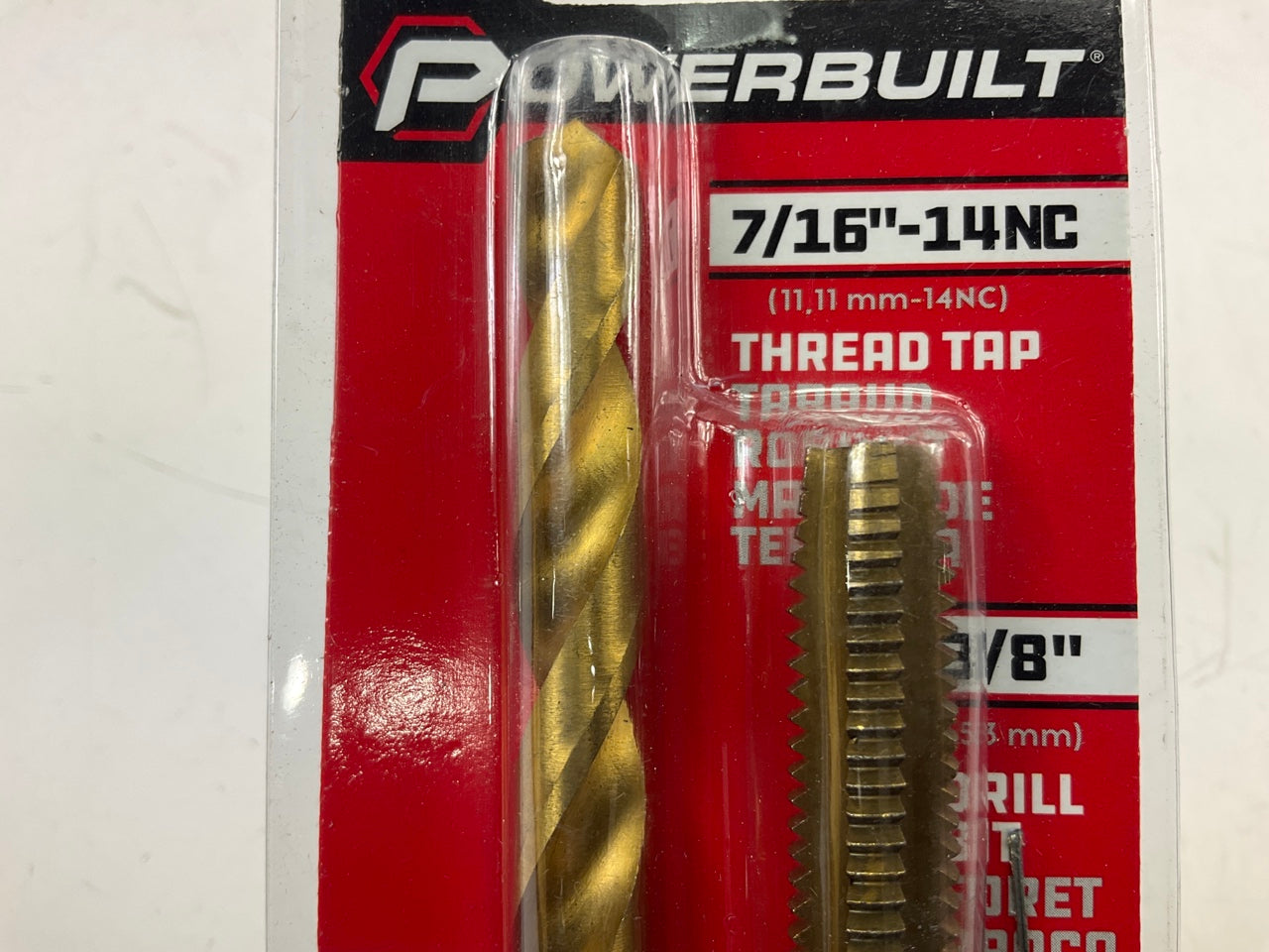 Powerbuilt 642608 7/16''-14Nc Tap & 3/8'' Drill Bit Set