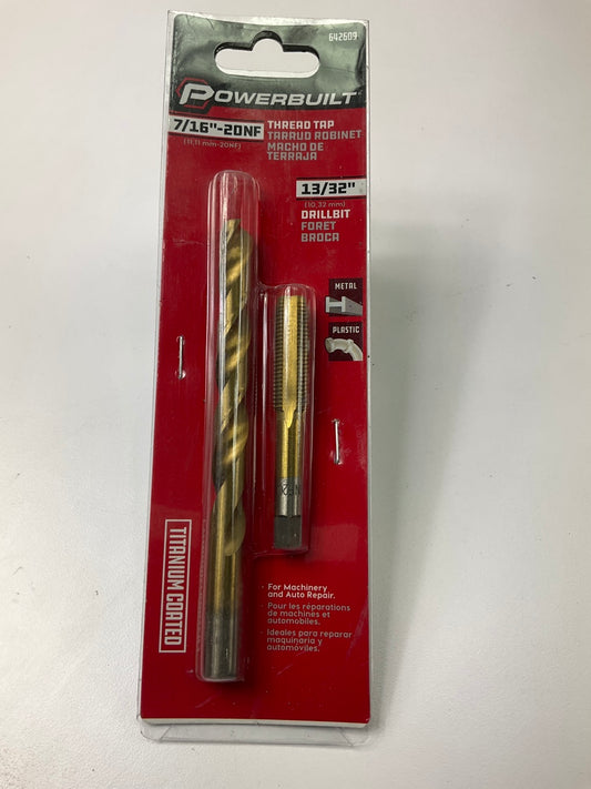 Powerbuilt 642609 7/16''-20Nf Tap & 13/32'' Drill Bit Set