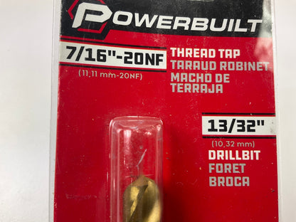 Powerbuilt 642609 7/16''-20Nf Tap & 13/32'' Drill Bit Set