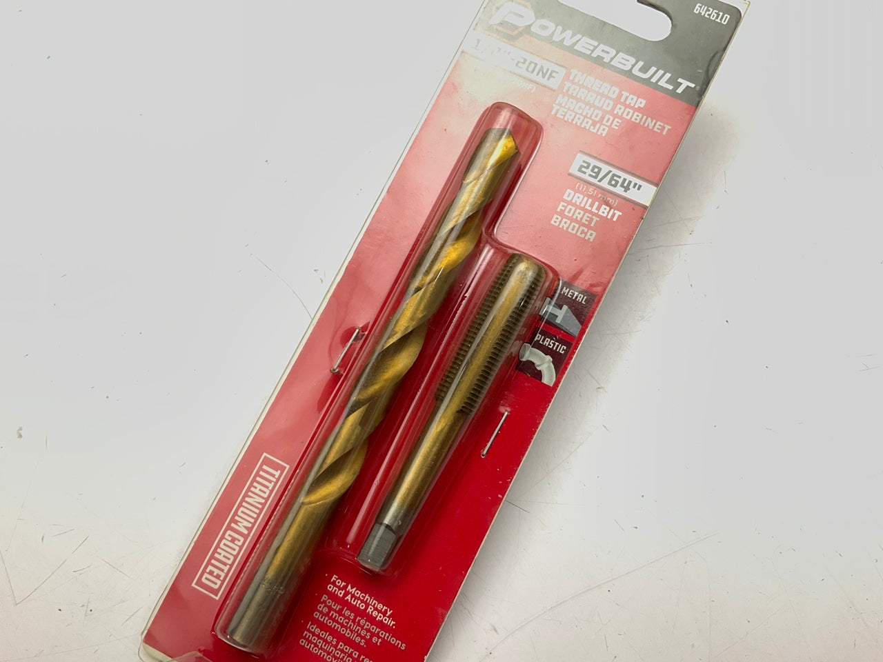 Powerbuilt 642610 1/2''-20Nf Tap & 29/64'' Drill Bit Set
