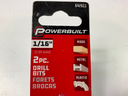 Powerbuilt 642611 1/16'' Titanium Coated Drill Bit - 2 Pack
