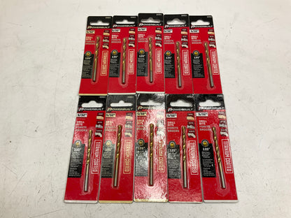 (10) Powerbuilt 642613 5/32'' Titanium Coated Drill Bits