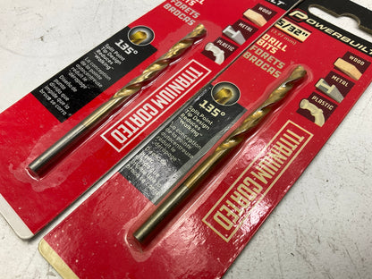 (10) Powerbuilt 642613 5/32'' Titanium Coated Drill Bits