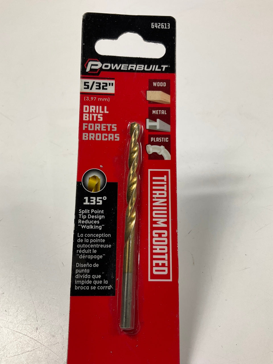 Powerbuilt 642613 5/32'' Titanium Coated Drill Bit