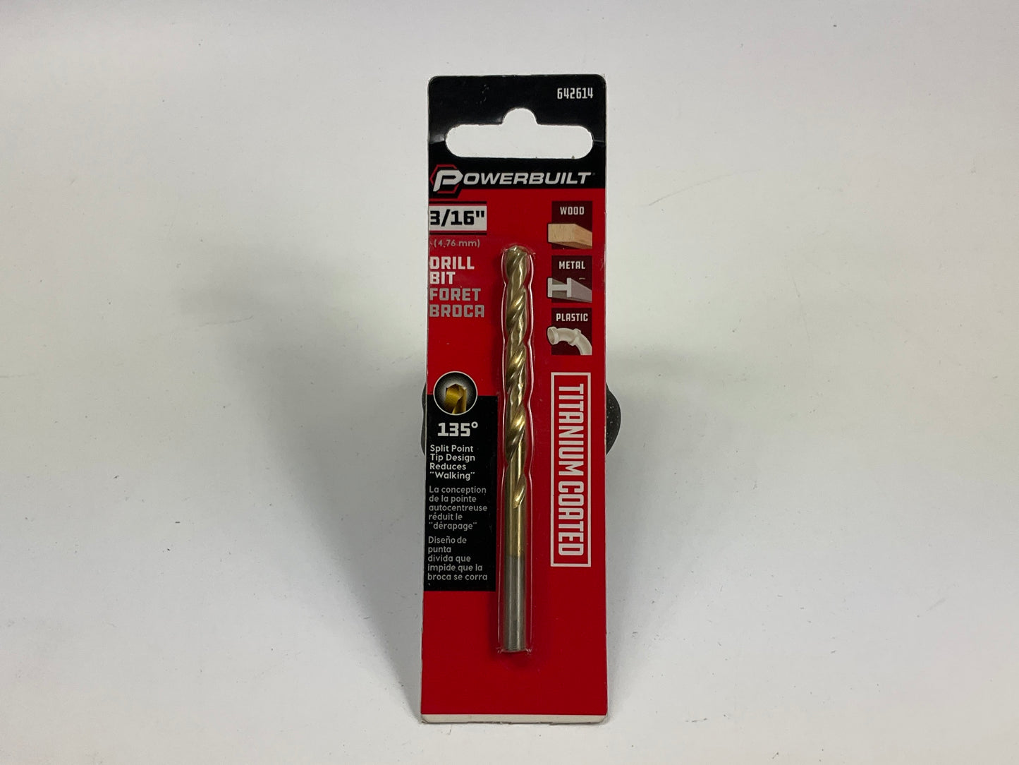 Powerbuilt 642614 3/16'' Titanium Coated Drill Bit