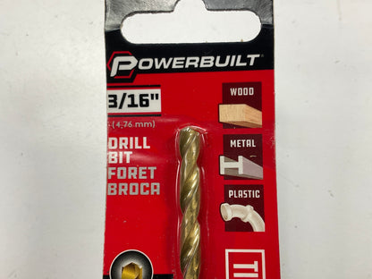 Powerbuilt 642614 3/16'' Titanium Coated Drill Bit
