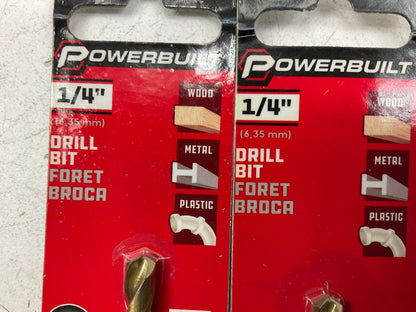 (10) Powerbuilt 642616 1/4'' Titanium Coated Drill Bits