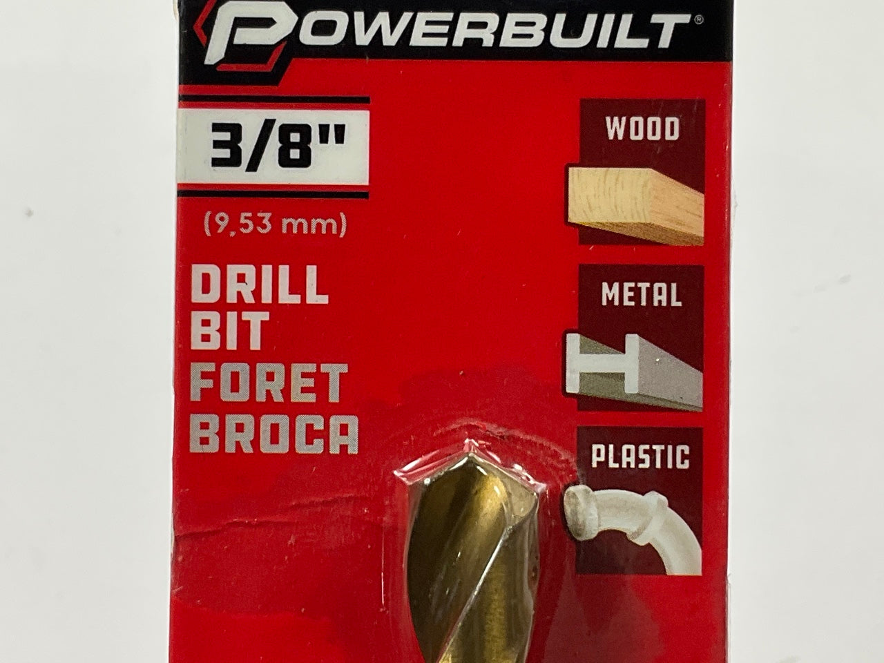 Powerbuilt 642618 3/8'' Titanium Coated Drill Bit