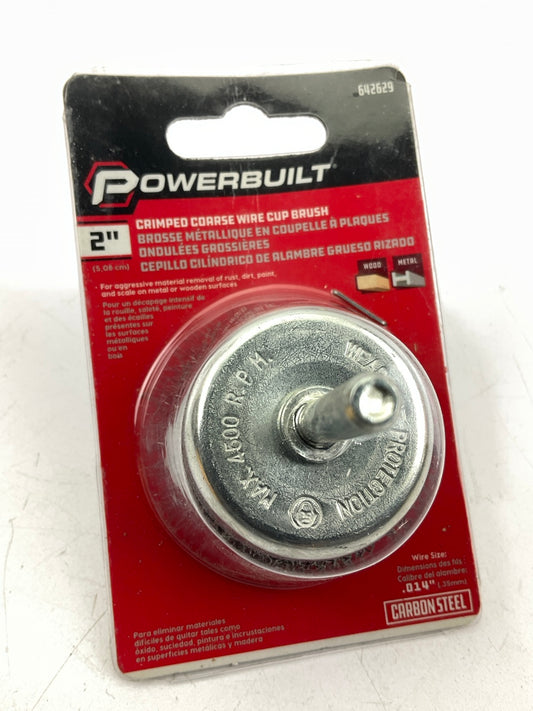 Powerbuilt 642629 2'' Coarse Crimped Wire Cup Brush For Removing Rust Or Paint