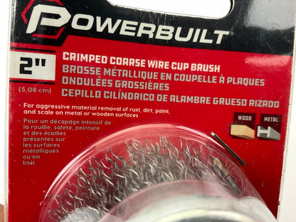 Powerbuilt 642629 2'' Coarse Crimped Wire Cup Brush For Removing Rust Or Paint