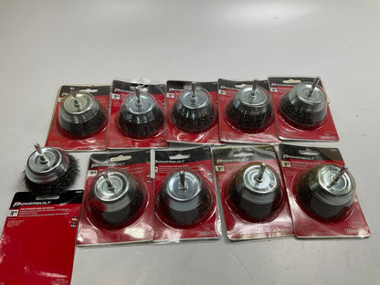 10 / Pack - Powerbuilt 642631 3'' Fine Crimped Wire Cup Brush