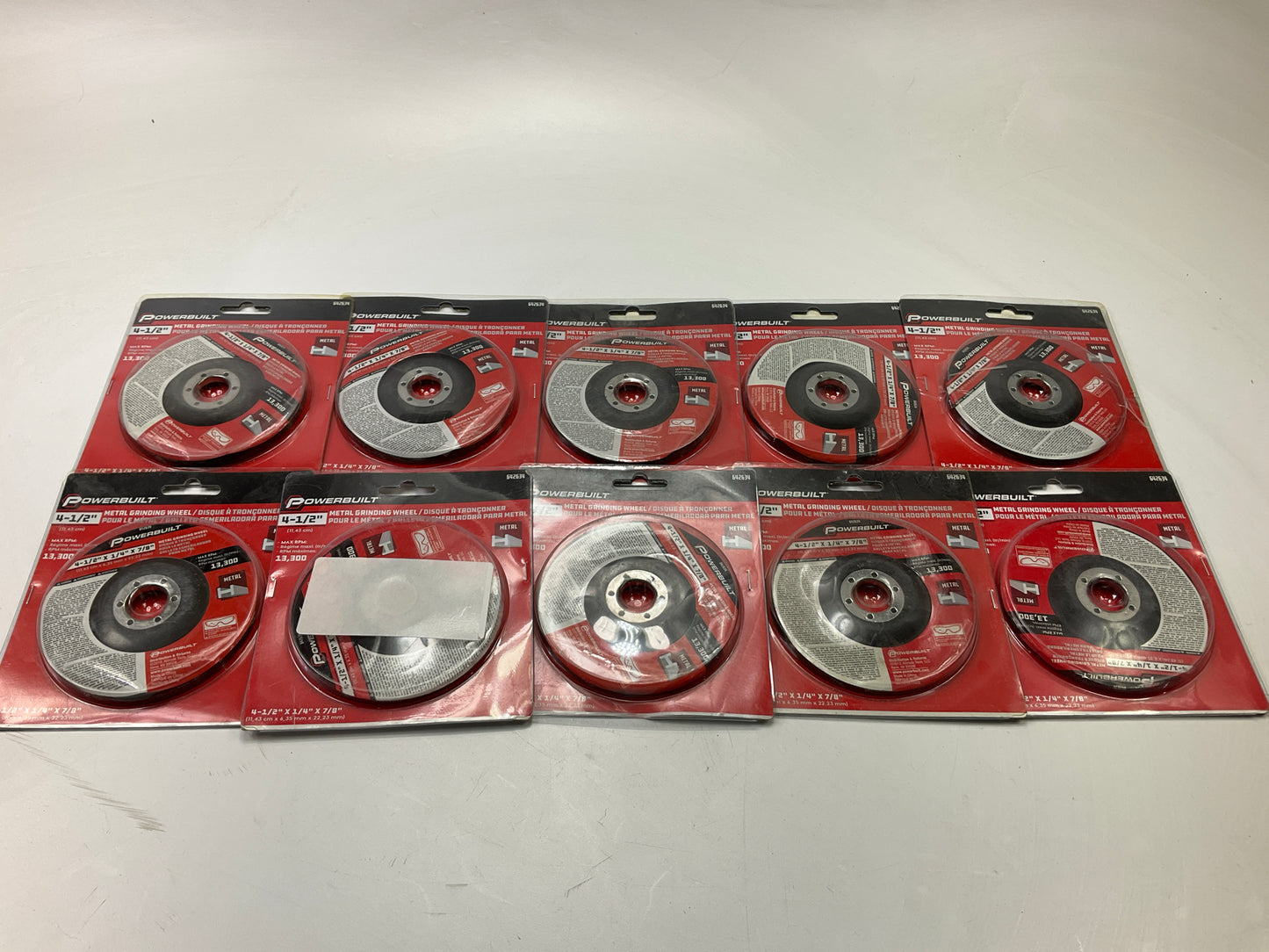 10 PACK - Powerbuilt 642634 4-1/2'' Metal Grinding Wheel Disc