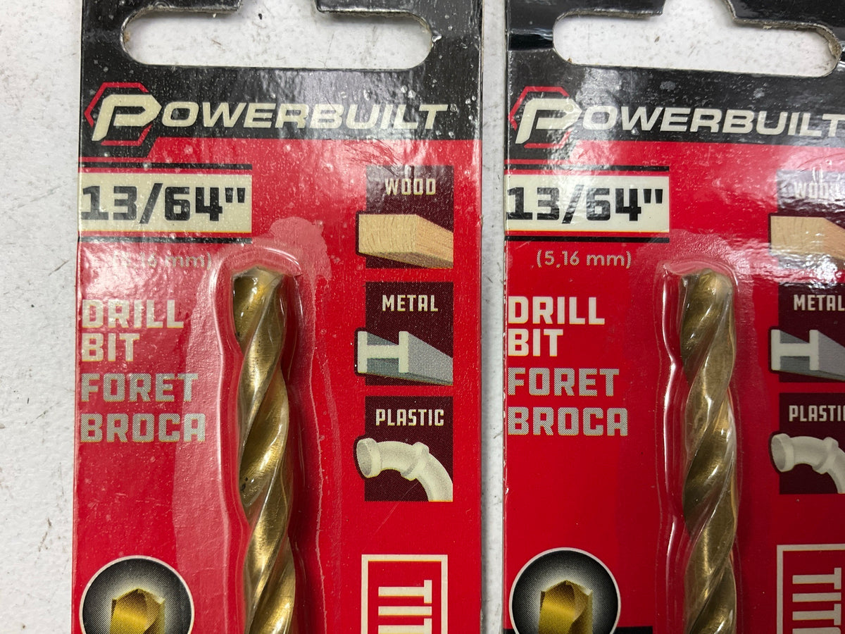 (10) Powerbuilt 642659 13/64'' Titanium Coated Drill Bits