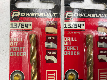 (10) Powerbuilt 642659 13/64'' Titanium Coated Drill Bits