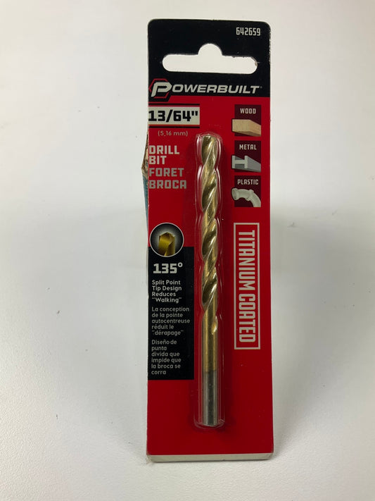 Powerbuilt 642659 13/64'' Titanium Coated Drill Bit