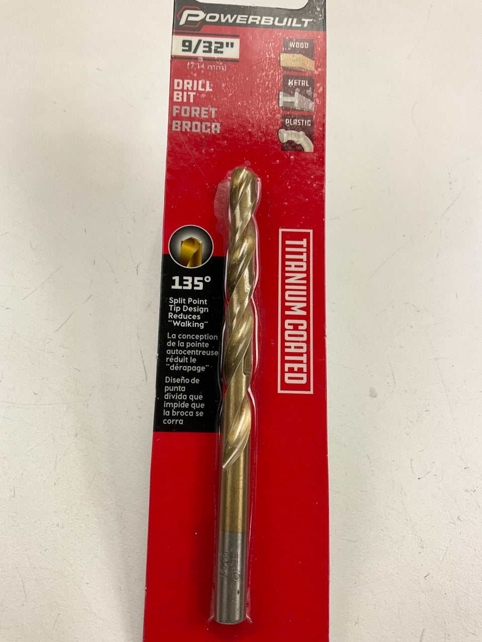 Powerbuilt 642661 9/32'' Titanium Coated Drill Bit