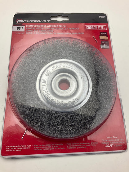 Powerbuilt 642664 Coarse Crimp Wire Wheel Brush 6''