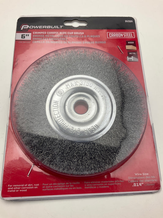 Powerbuilt 642664 Coarse Crimp Wire Wheel Brush 6''