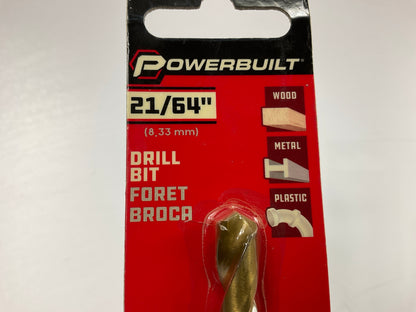 (10) Powerbuilt 642667 21/64'' Titanium Coated Drill Bits