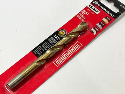 Powerbuilt 642668 Titanium Coated Drill Bit, 25/64''