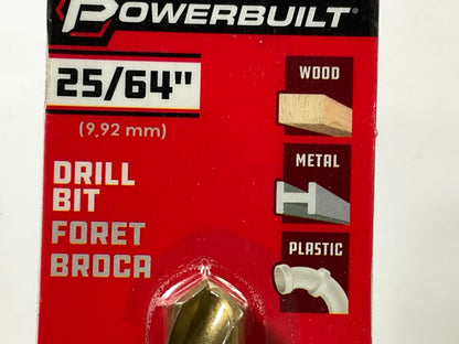 Powerbuilt 642668 Titanium Coated Drill Bit, 25/64''