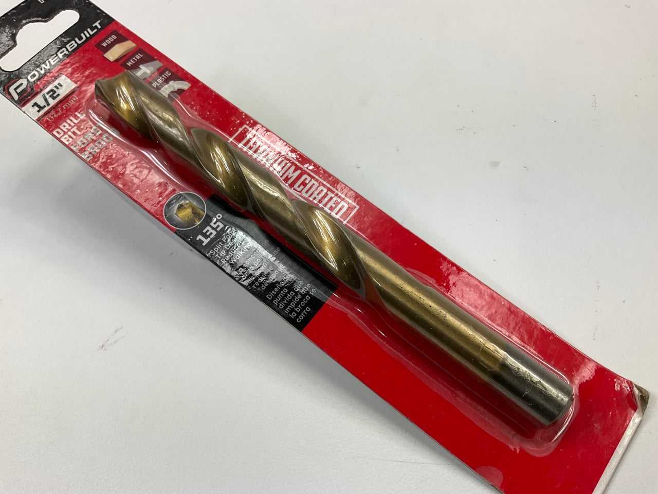 Powerbuilt 642670 1/2'' Titanium Coated Drill Bit