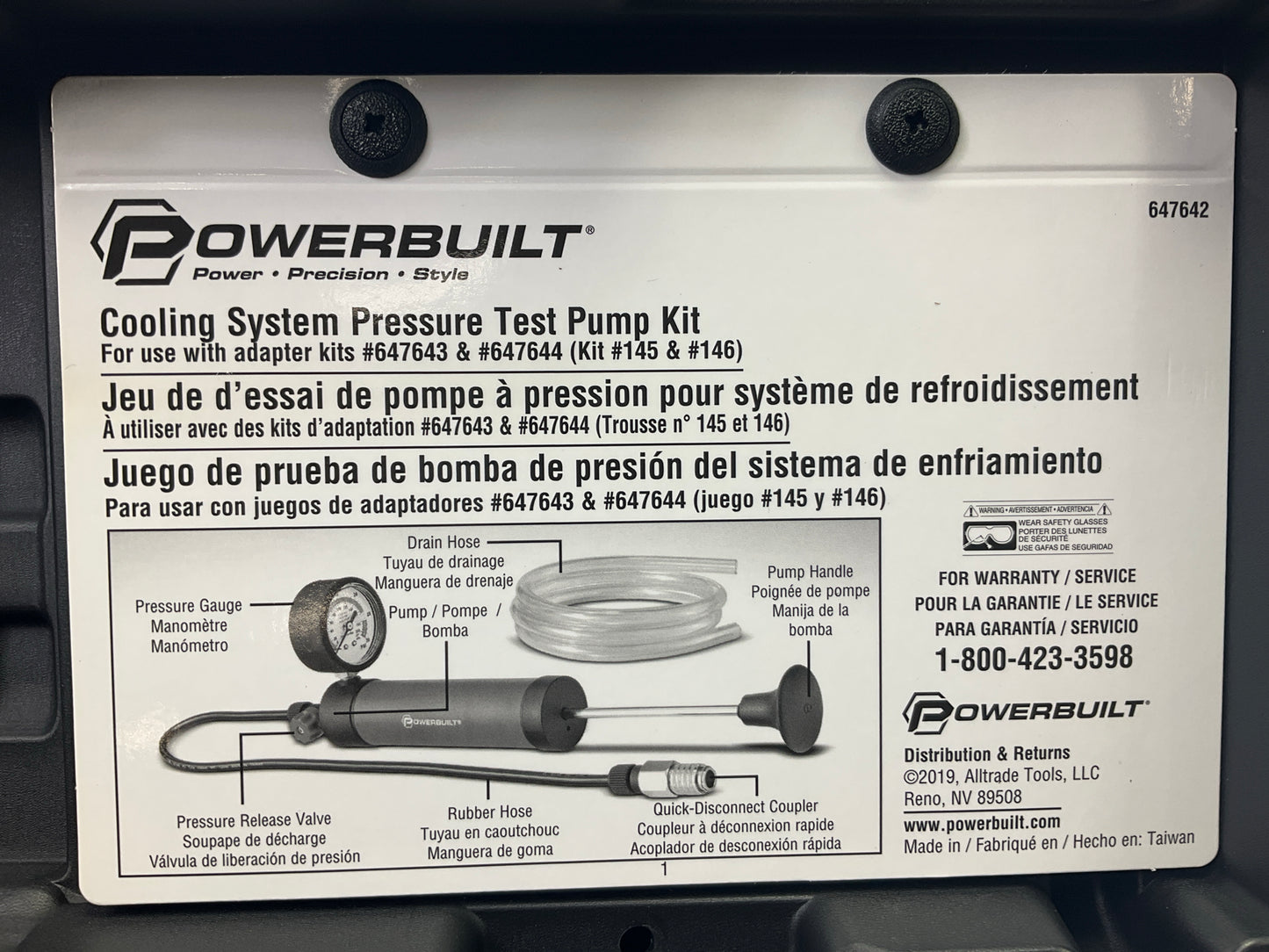 POWERBUILT 647642 Cooling System Pressure Test Pump Kit