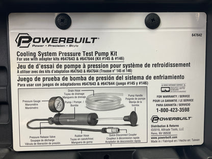 POWERBUILT 647642 Cooling System Pressure Test Pump Kit