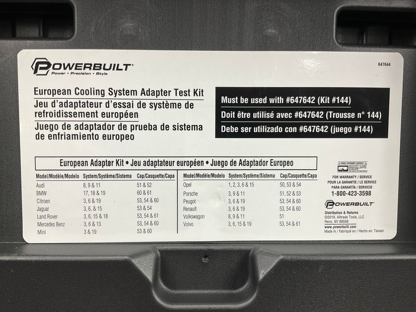 Powerbuilt 647644 European Radiator Pressure Tool Cooling System Adapter Kit